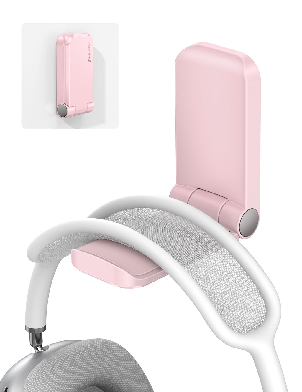  [AUSTRALIA] - Lamicall Headphone Stand, Sticky Headset Hanger - Adhesive Headphone Holder Hook Mount, Headset Stand Holder Clip Under Desk, Earphone Clamp for Airpods Max, HyperX, Sennheiser, Pink