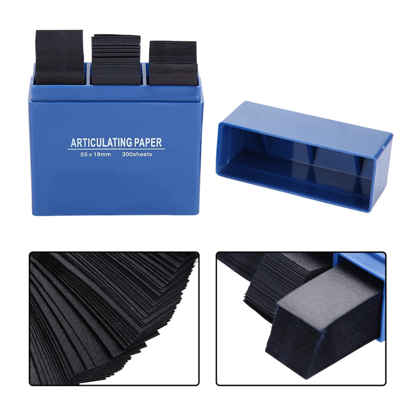  [AUSTRALIA] - 300 Sheets/Box Dental Articulating Papers, Soft Dental Paper Sheets, Oral Dental Care Strips, Dental Orthodontic Strips, Dentist Supplies With Plastic Dispenser(Blue) Blue