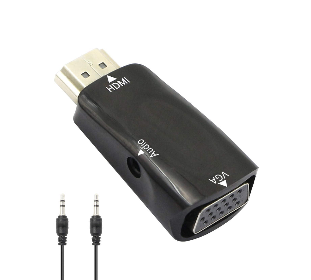  [AUSTRALIA] - YACSEJAO HDMI to VGA Adapter，1080P HDMI Male to VGA Female Converter with Audio Compatible with Monitor, Laptop, Computer, PC, Desktop, Projector, HDTV, Chromebook, Ultrabooks and More