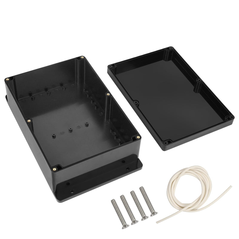  [AUSTRALIA] - Therlan junction box black waterproof IP65, 7 size selection, junction box junction box housing electronics plastic large junction box surface-mounted distribution box black outdoor waterproof 263 x 182 x 95 mm 26.3 x 18.2 x 9.5 cm