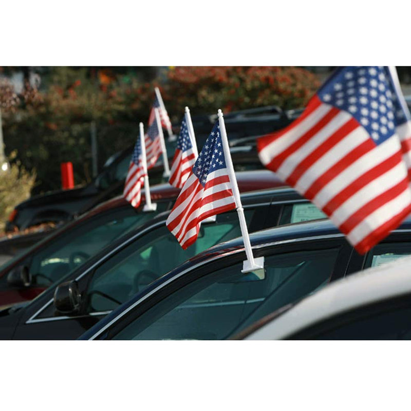  [AUSTRALIA] - Julysgift US American Car Flag Window Clip 17" x 12", Pack of 12/10 / 100