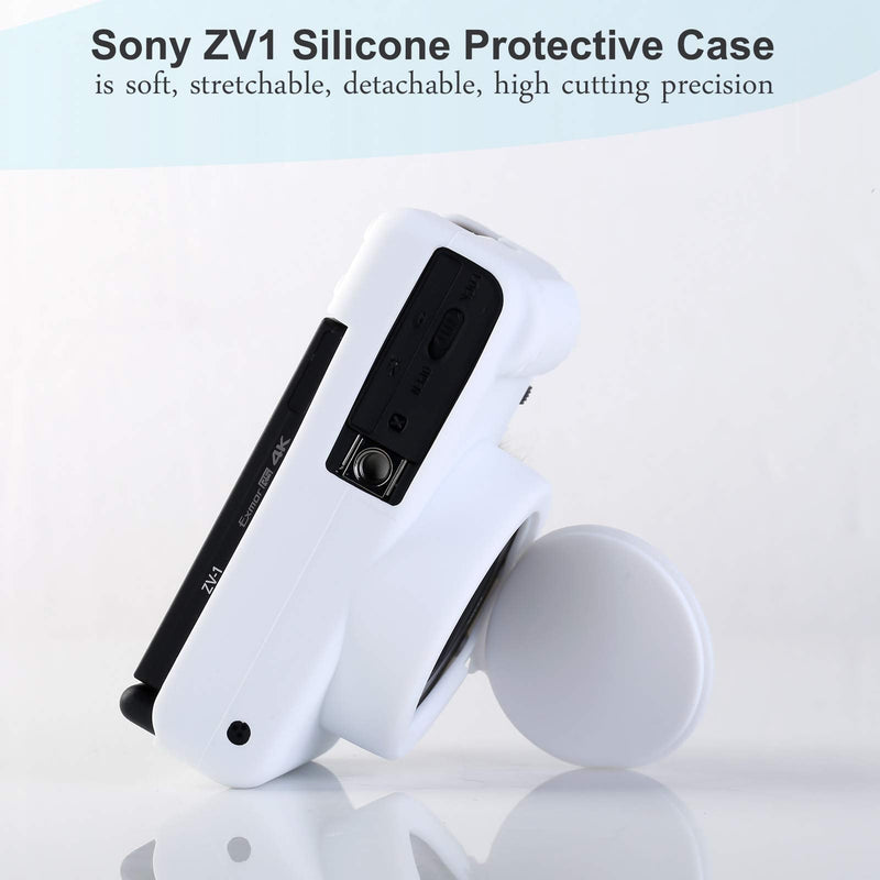 [AUSTRALIA] - Yisau Camera Case for Sony ZV-1, Sony ZV1 Camera Case Digital Camera Anti-Scratch Slim Fit Soft DSLR Camera Sleeve with ZV1 Screen Protector (White) White