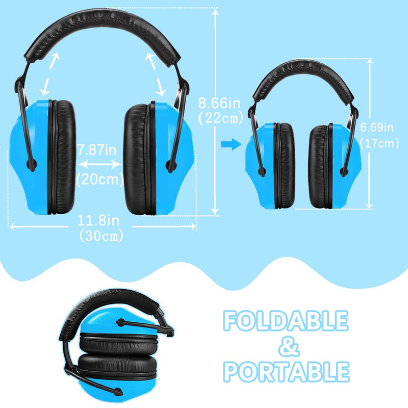  [AUSTRALIA] - ZOHAN Kids Ear Protection 2 Pack,Kids Noise Canceling Headphone for Concerts, Monster Truck, Fireworks Blue&green