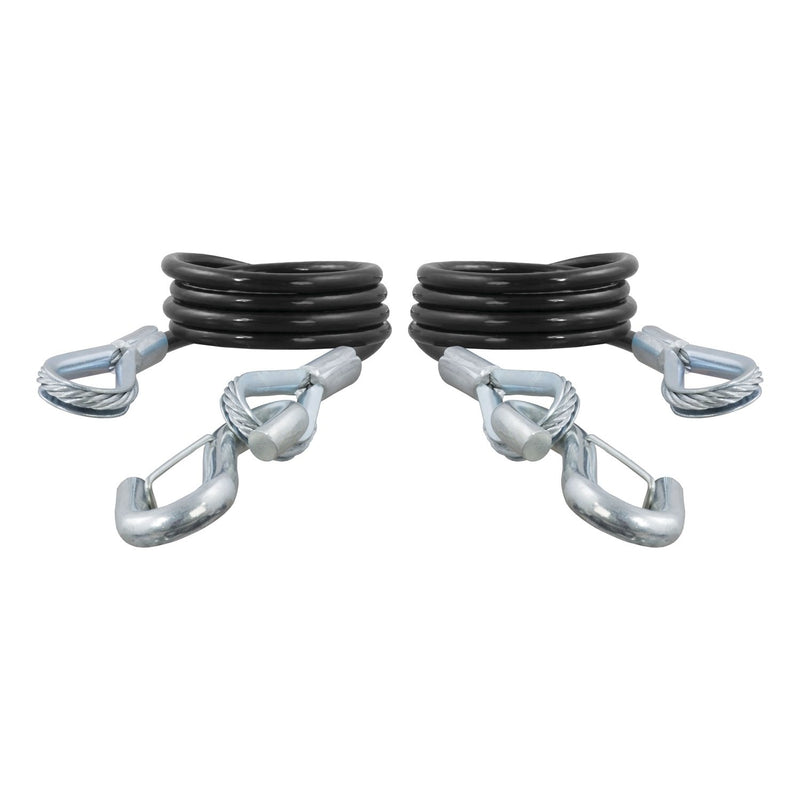 [AUSTRALIA] - CURT 80136 43-7/8-Inch Nylon-Coated Trailer Safety Cables, 3/8-Inch Snap Hooks, 3,500 lbs. Break Strength, 2-Pack
