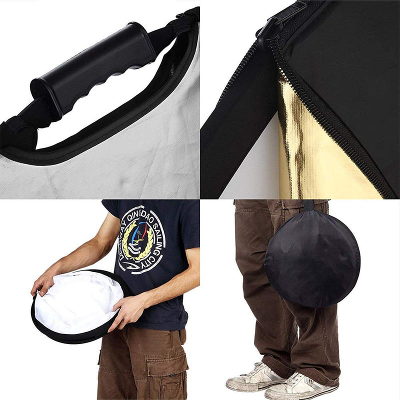  [AUSTRALIA] - GODOX 32" 80cm 5-in-1 Collapsible Round Portable Disc Light Reflector with Bag for Studio and Photography - Gold, Silver, Black, White, Translucent.
