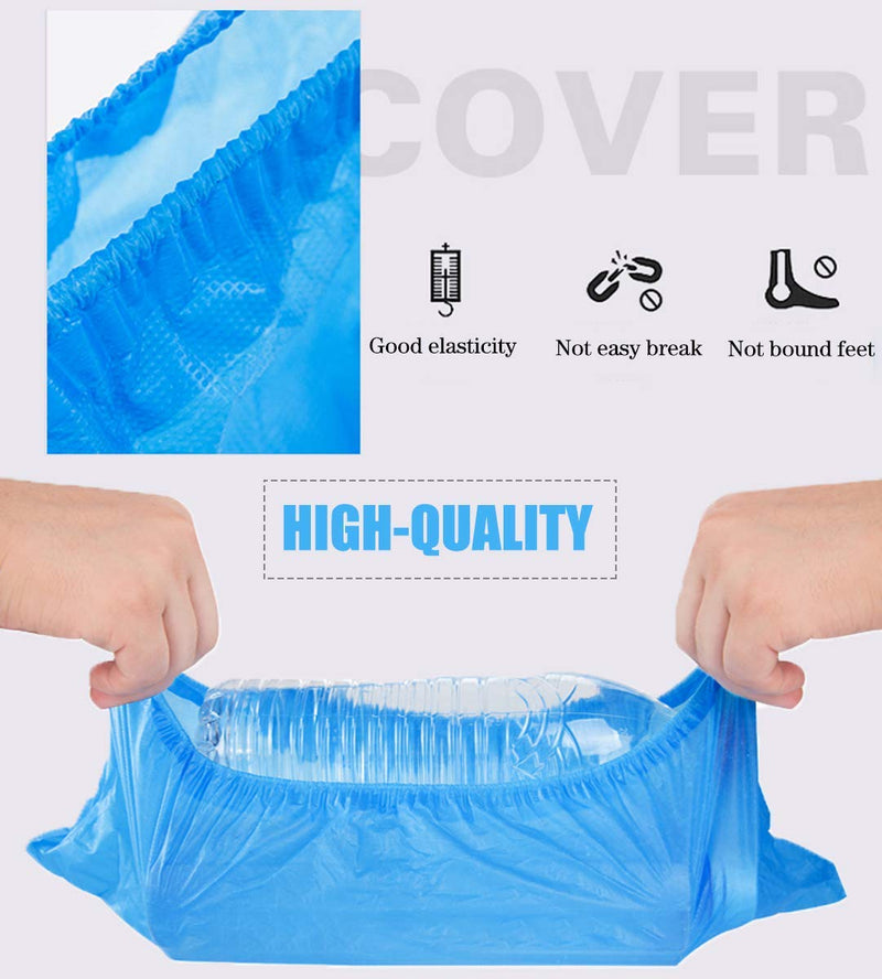  [AUSTRALIA] - 200 Pack (100 Pairs) Shoe Covers Disposable - Shoe Covers & Disposable Boot Waterproof Slip Resistant Shoe Booties (Large Size - Fit US Men's 11 & US Women’s 12.5) Blue-200pcs