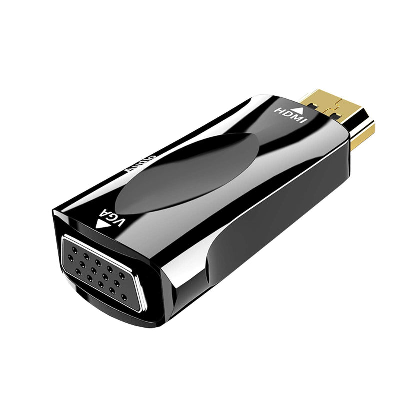  [AUSTRALIA] - HDMI to VGA Adapter 1080P Video with 3.5mm Audio Jack, Cuxnoo HDMI-VGA Converter for HDMI Laptop, PC, Raspberry Pi, Chromebook, Roku, Xbox, to Display on VGA Monitor, Projector Black