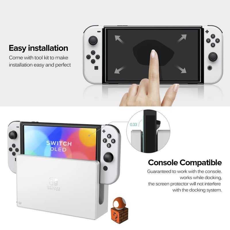  [AUSTRALIA] - [4 Pack] iVoler Tempered Glass Screen Protector Designed for Nintendo Switch OLED Model 2021 with [Alignment Frame] Transparent HD Clear Screen Protector for Nintendo Switch OLED 7'', Bubble Free