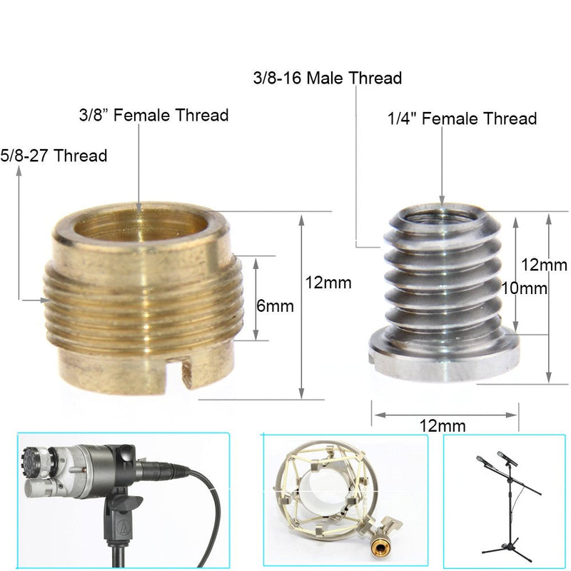  [AUSTRALIA] - CAMVATE Microphone Mic Screw 1/4"-20 to 3/8"-16 & 3/8"-16 to 5/8"-27