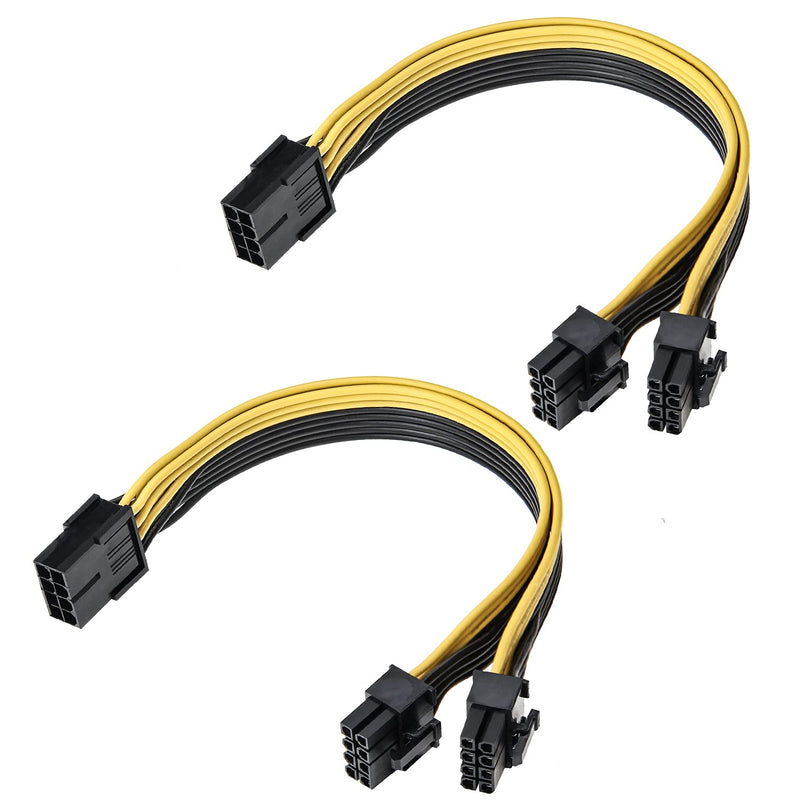  [AUSTRALIA] - 8 Pin to Dual 8 Pin PCIe Cable, 2 Pack GPU VGA PCIe 8 Pin Female to 2×8 Pin Male PCI Express Power Supply Adapter Y-Splitter Cable UIInosoo for Graphics Video Card 9.5inch Type 2