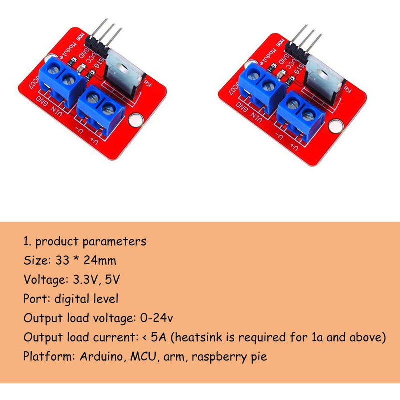  [AUSTRALIA] - Acxico 10Pcs IRF520 Power MOSFET Driver Module For Arduino MCU ARM Raspberry pi