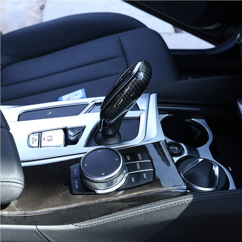 [AUSTRALIA] - YIWANG Carbon Fiber Car Interior Accessories Gear Shift Knob Cover Trim for BMW 5 6 7 Series G11 G12 G30 2018 2019,for BMW X3 X4 G01 G02