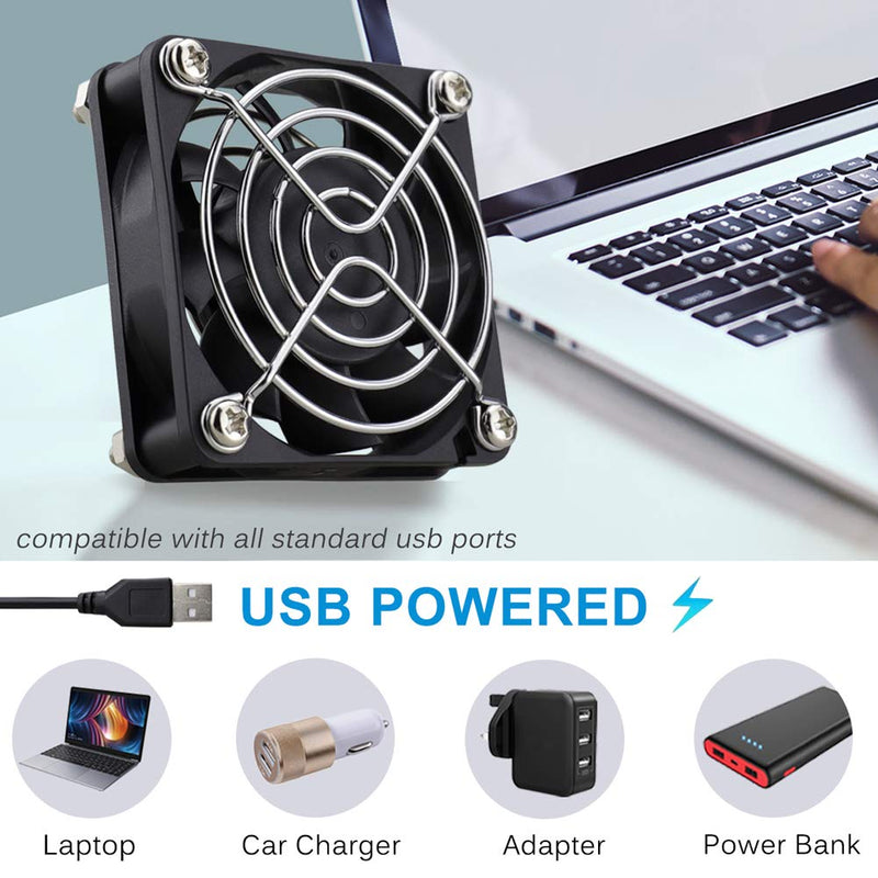  [AUSTRALIA] - GDSTIME 2-Pack 60mm x 15mm USB Fan 5V Brushless DC Cooling Fans for PC Computer Case Cooler Raspberry Pi Radiator Ventilation 60x60x15mm