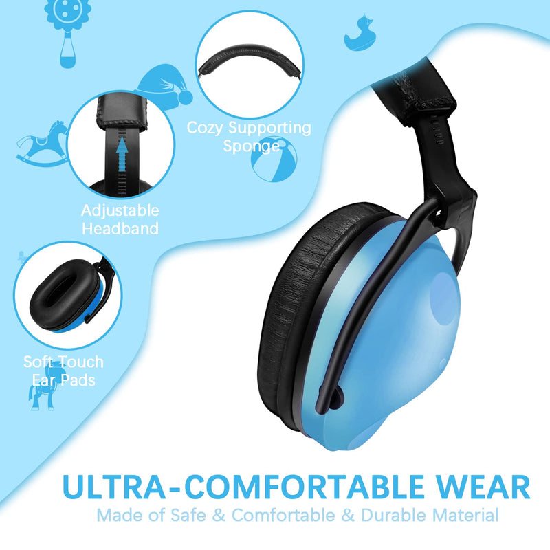  [AUSTRALIA] - ZOHAN Kids Ear Protection 2 Pack,Kids Noise Canceling Headphone for Concerts, Monster Truck, Fireworks Blue&green