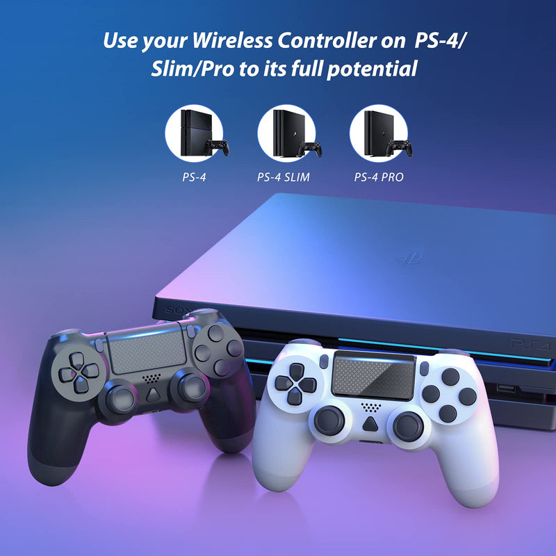  [AUSTRALIA] - YCCTEAM Wireless Game Controller Compatible with 4 Slim with Enhanced Dual Vibration/Analog Sticks/6-Axis Motion Sensor, Compatible with PC/Windows 7/8/10/11 White