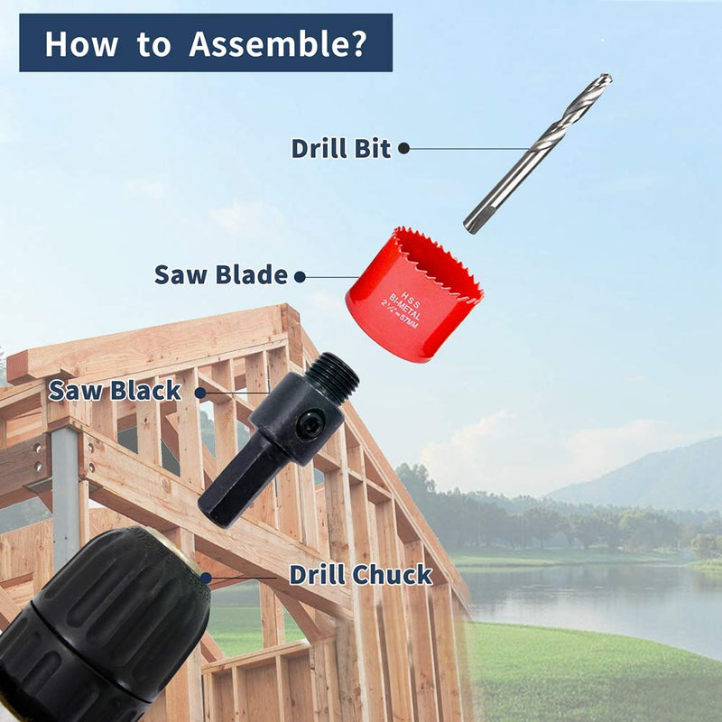  [AUSTRALIA] - Bi-Metal Hole Saw Drill Bit HSS Hole Cutter with Arbor for Wood and Metal 1-1/2’’(38mm) 1-1/2"(38mm)