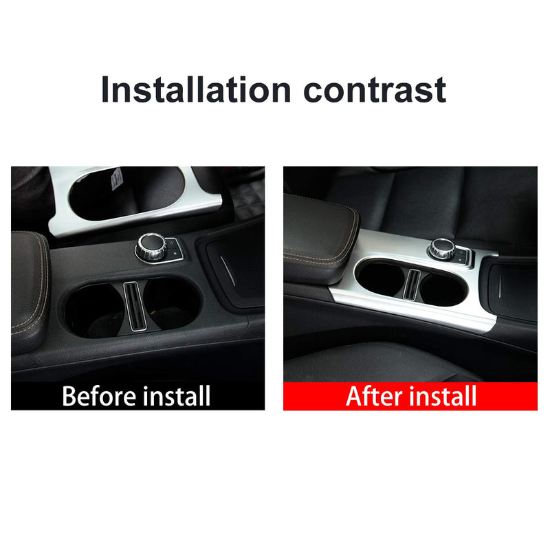  [AUSTRALIA] - YIWANG ABS Chrome Interior Control Cup Holder Cover Trim for Benz A/GLA/CLA Class C117 W117 W176 X156 2012-2018 Left Hand Drive Auto Accessories