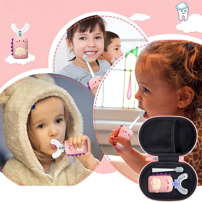  [AUSTRALIA] - Leayjeen travel Case Compatible with KAQINWX/KRX/Yodabai and More Kids Electric Toothbrush, U Shaped Ultrasonic Automatic Tooth Brush,Rechargeable Kids Toothbrush w/ Smart Timer(Case Only) Pink