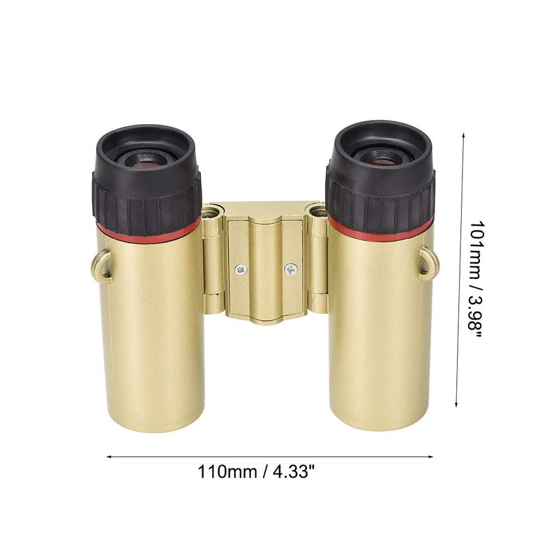  [AUSTRALIA] - uxcell 3pcs Binoculars 7X30 Compact Foldable Binoculars Gold Tone with LED Light for Bird Watching Hiking Camping