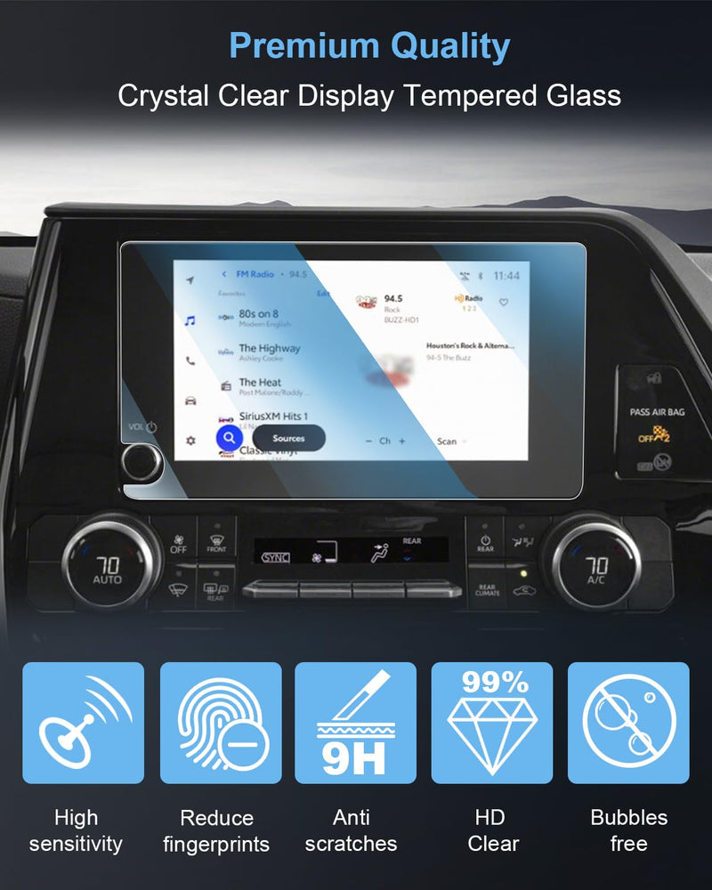  [AUSTRALIA] - WEIPIN 8" Car Screen Protector 【Smooth as Silk】 for 2023 Toyota Highlander&Corolla&Prius Accessories GPS Navigation Touchscreen Tempered Glass Compatible with 2023 Highlander&Corolla&Prius - HD Clear Highlander&Corolla&Prius 8"-Clear