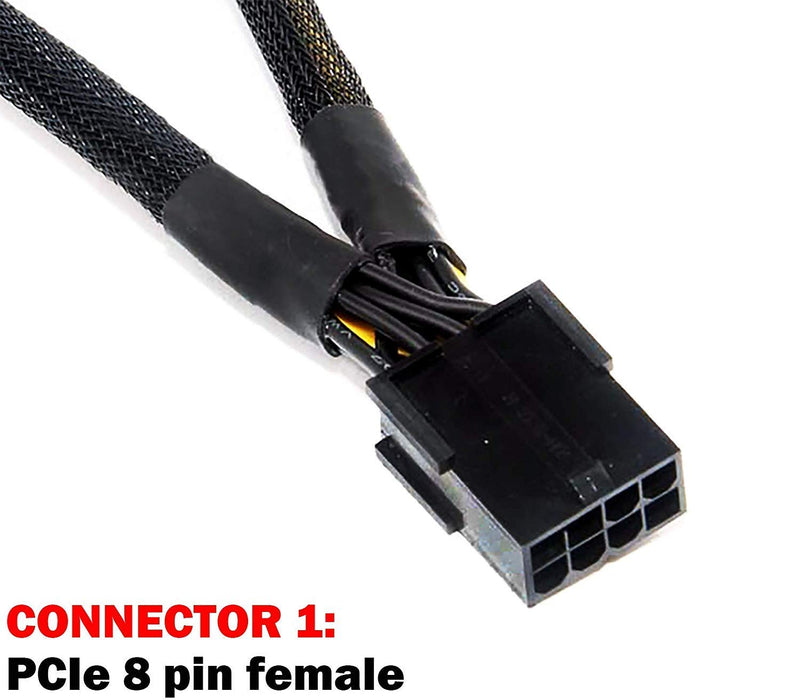  [AUSTRALIA] - 16 AWG GPU VGA PCI-e 8 Pin PCI Express Graphics Video Card GPU 8Pin Female to Dual GPU 8(6+2)Pin Male Sleeved 8pin Splitter Power Extension Cable 20 inches (4 Pack) TeamProfitcom