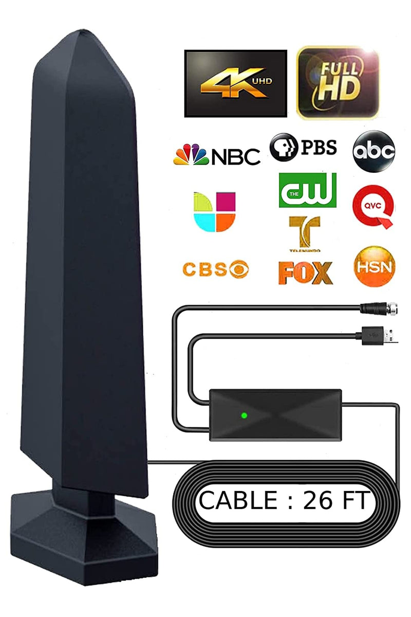 [AUSTRALIA] - ANTIER Amplified Digital TV Antenna 450 Miles Range HDTV - Support 4K 8K 1080p Fire tv Stick and All Older TV's - Smart Switch Amplifier Indoor Signal Booster - 9ft Coax Cable Special Extended