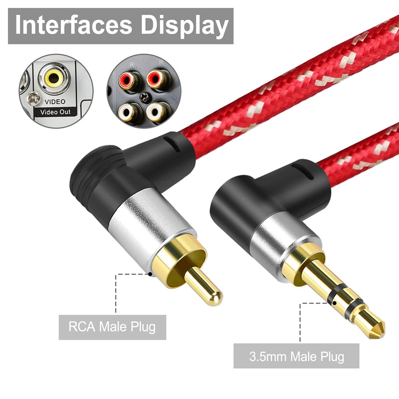 3.5mm to 2rca Audio Auxiliary Adapter Stereo Splitter Cable aux RCA y Cable for Smartphone Speaker Tablet HDTV MP3 Player, 6FT 3.5MM TO 2RCA - LeoForward Australia