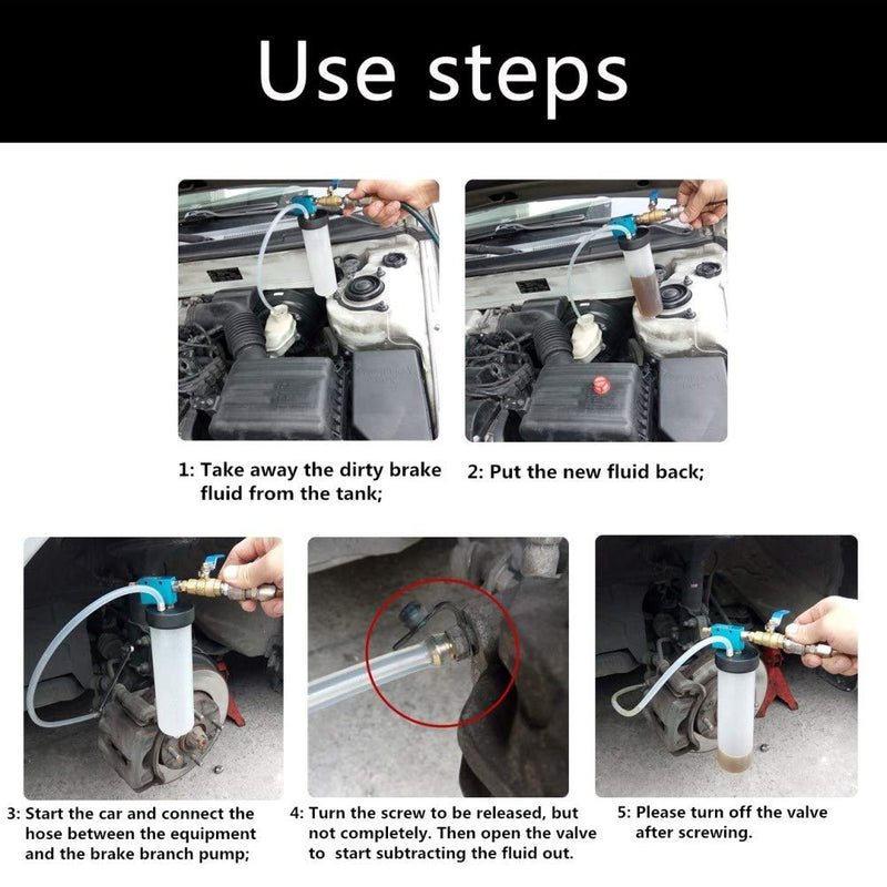 DEDC Universal Auto Car Brake Fluid Oil Change Replacement Tool Brake Fluid Drained Bleeder Tool Equipment Kit Fluid Extractor - LeoForward Australia