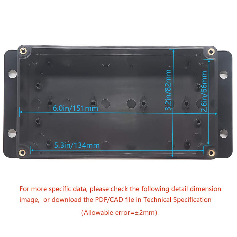  [AUSTRALIA] - Zulkit Junction Box ABS Plastic Dustproof Waterproof IP65 Universal Electrical Boxes Project Enclosure with Fixed Ear Black 6.22 x 3.54 x 2.36 inch (158 x 90 x 60 mm)(Pack of 1) 6.22'' x 3.54'' x 2.36''(Pack of 1)