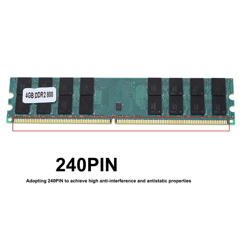  [AUSTRALIA] - 4GB DDR2 Memory Module, 4GB RAM Large Capacity 800MHz Fast Data Transmission Desktop Computer Memory Module for AMD