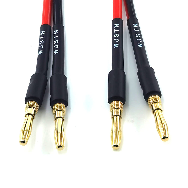  [AUSTRALIA] - WJSTN Banana Plugs to speakon Speaker Adapter Cablespeakon to Banana Plug Cable 12awg 6in/2 Pack