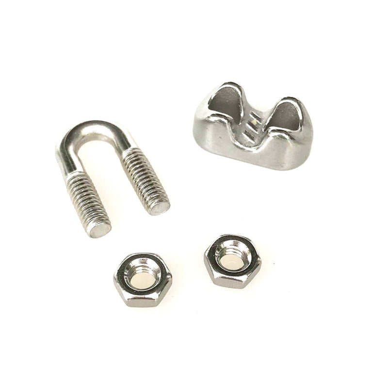  [AUSTRALIA] - HEVERP 20PCS 1/8 Inches M3 Stainless Steel Wire Rope Cable Clip Clamp