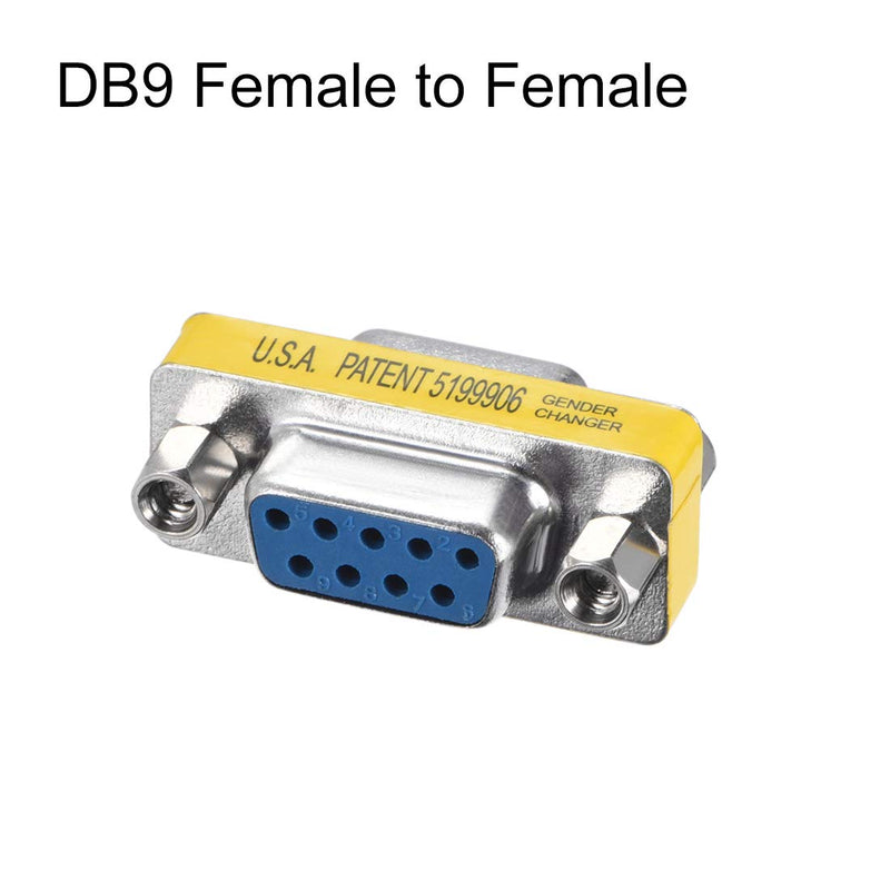  [AUSTRALIA] - uxcell DB9 VGA Gender Changer 9 Pin Female to Female 2-row Mini Gender Changer Coupler Adapter Connector for Serial Applications Blue Pack of 5