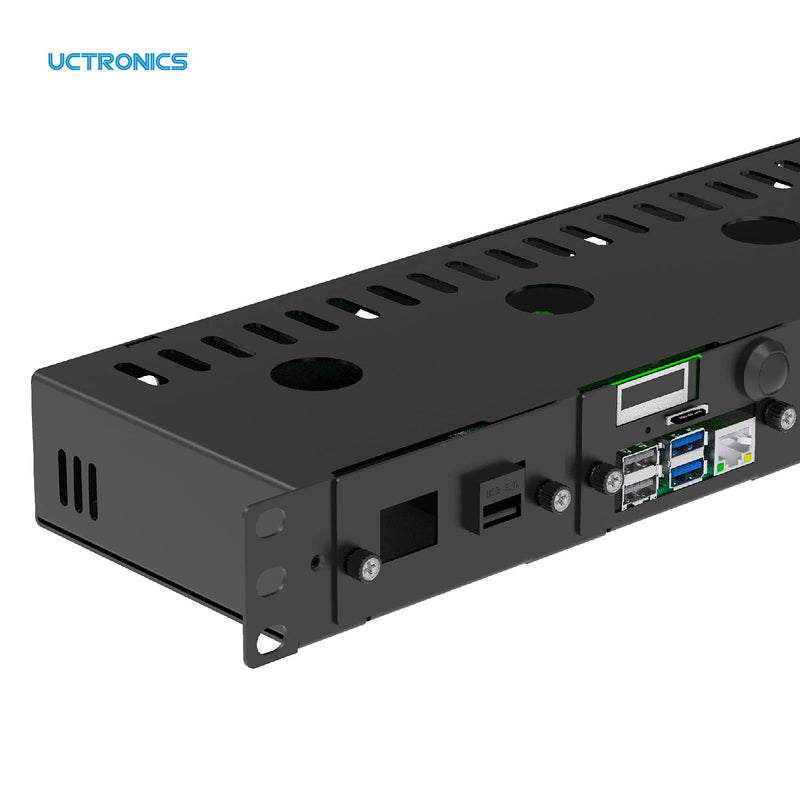  [AUSTRALIA] - UCTRONICS I/O Panel with 2 Slots for Keystone Jacks, Compatible with Complete Raspberry Pi Ultimate Rack Mount, 2 Pack