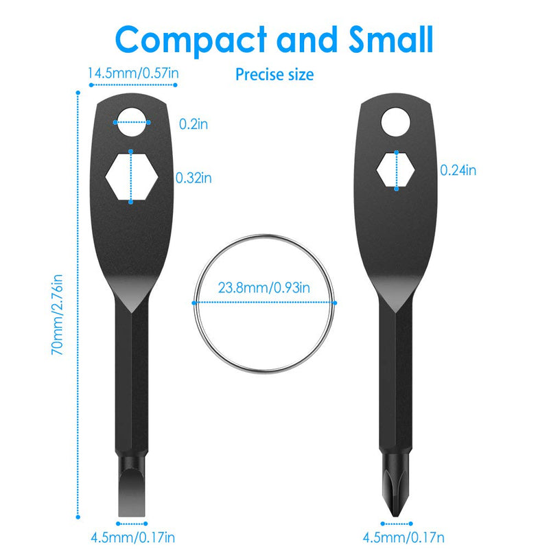  [AUSTRALIA] - Luca Elf Aid Portable Keychain Screwdriver tool Nut Socket Wrench EDC Outdoor Multifunction Repair Tool screwdriver key chain Set Flat Head Screwdriver Phillips Screwdriver Hex Wrench hand too (black) Black