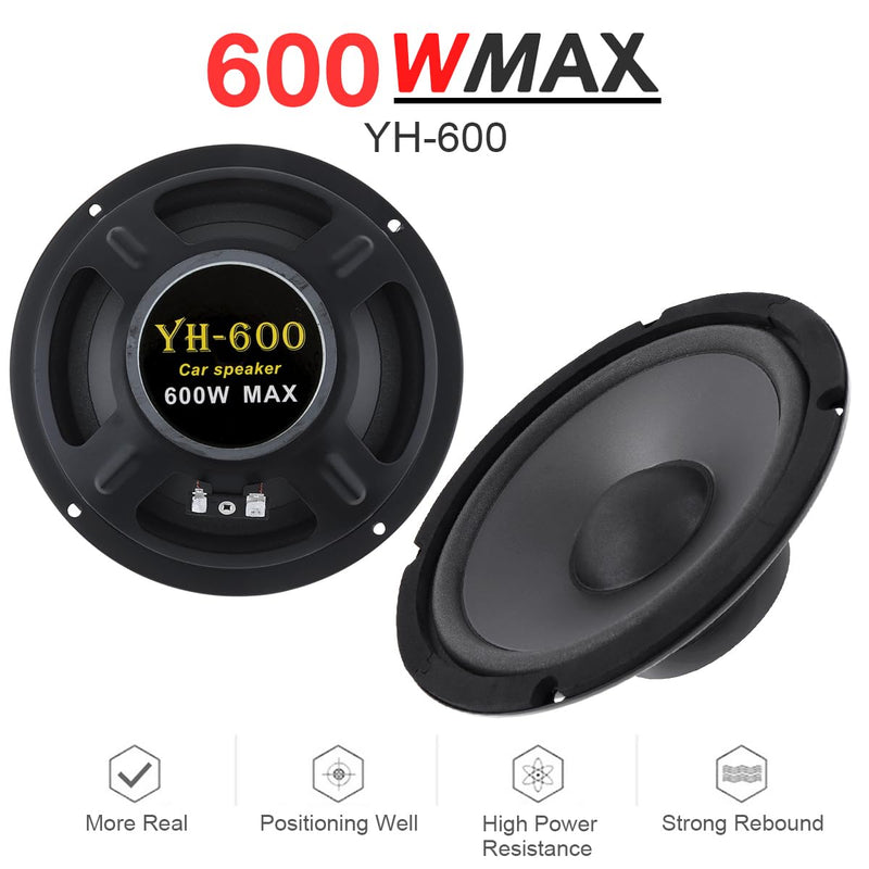  [AUSTRALIA] - DriSentri 6.5" Car Audio Loudspeaker 600W 2-Way Car HiFi Coaxial Speaker Vehicle Door Auto Audio Music Stereo Full Range Frequency Speakers