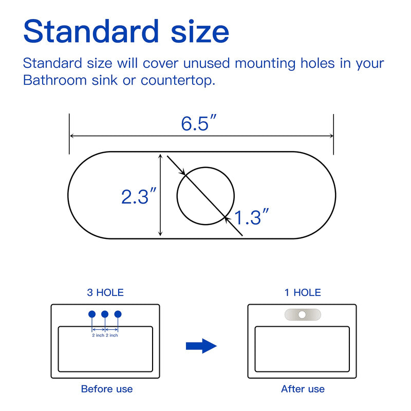  [AUSTRALIA] - BWE 6 Inch Bathroom Vanity Sink Faucet 4" Hole Cover Deck Plate Escutcheon Brushed Nickel