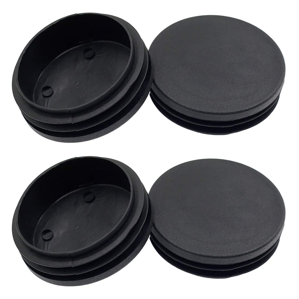  [AUSTRALIA] - Suiwotin 4PCS 76mm (3 Inch) Round Plastic Plug, Round Black Plastic End Cap, Pipe Tubing End Cap, Furniture Finishing Plug 76x76 4 Pack