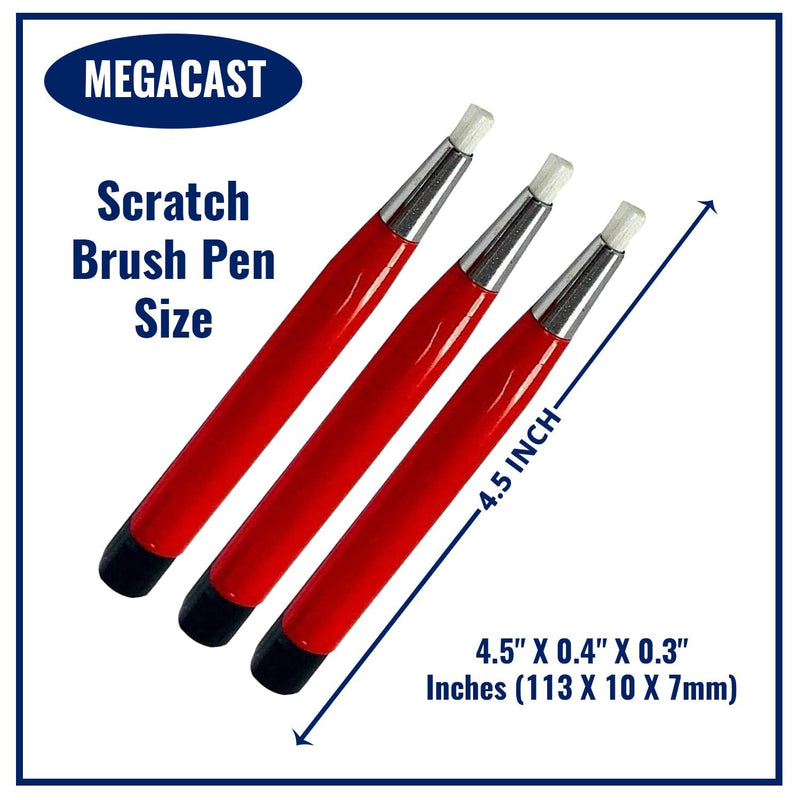  [AUSTRALIA] - Megacast Fiberglass Scratch Brush Pen - 3 Pack - Jewelry, Watch, Coin Cleaning, Electronic Applications, Removing Rust and Corrosion
