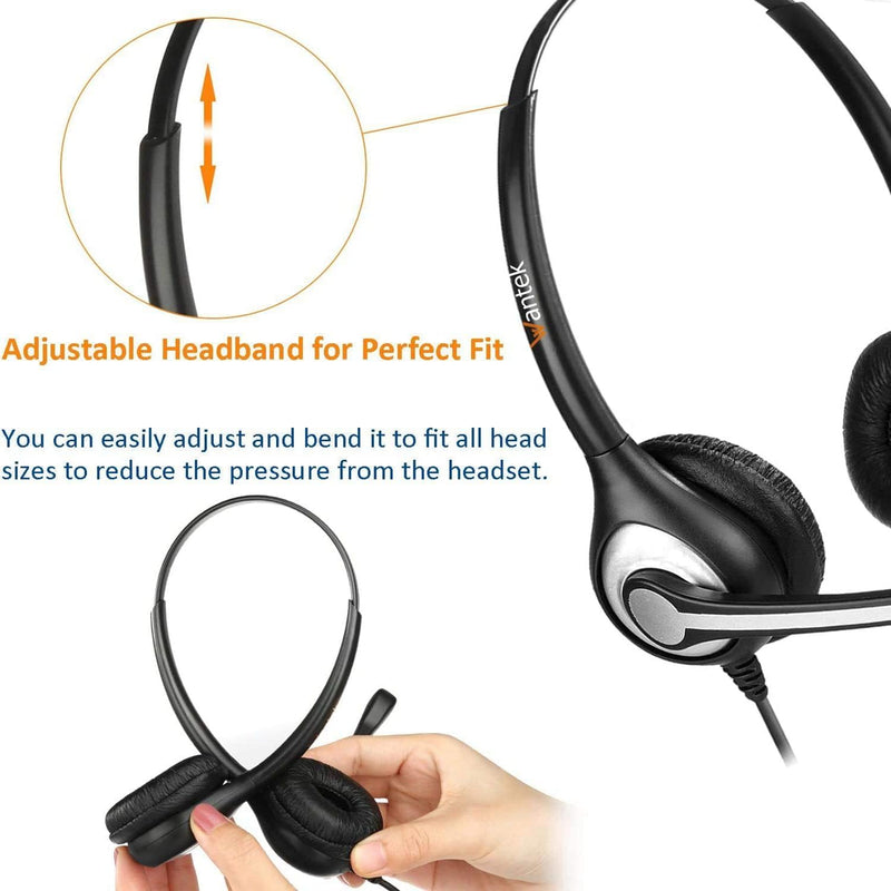  [AUSTRALIA] - 3.5mm Telephone Headset with Microphone Noise Cancelling & Quick Disconnect, Dual-Ear Office Phone Headset Work for Alcatel-Lucent IP Touch 4028 4029 4038 4039 4068 8028 8029 8039 Landline Phones Binaural