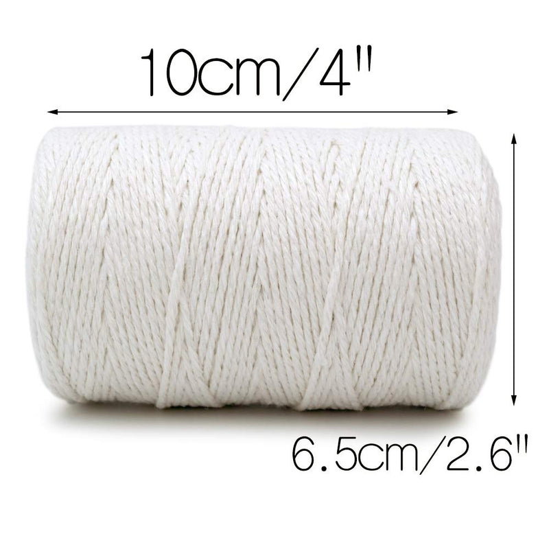  [AUSTRALIA] - 200M (218 Yard) 12-Ply Cotton Twine String,Cooking Kitchen Twine String Craft String Baker Twine for Tying Homemade Meat,Making Sausage,DIY Craft and Gardening Applications (Natural White) 1 Pcs