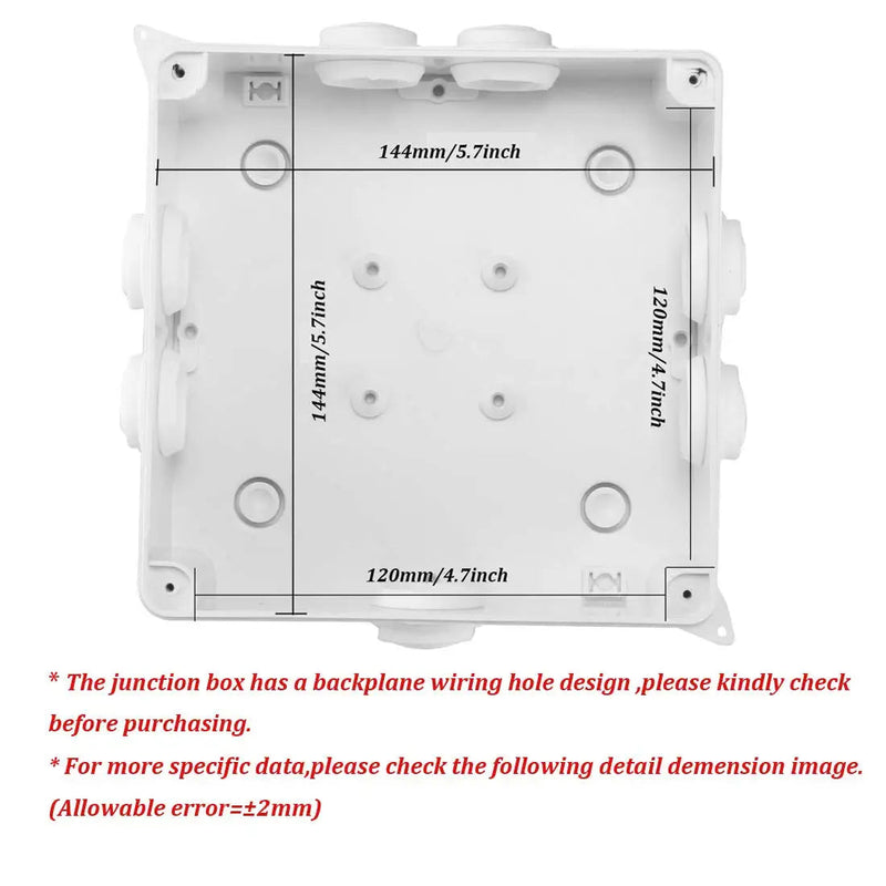  [AUSTRALIA] - Awclub ABS Plastic Dustproof Waterproof IP65 Junction Box Universal Electrical Project Enclosure White 5.9"x5.9"x2.8"(150mmx150mmx70mm) 5.9"x5.9"x2.8"