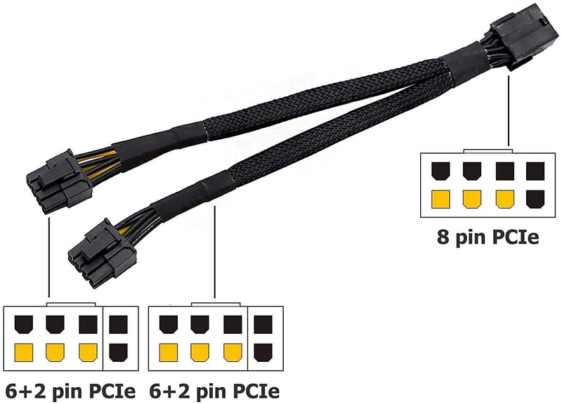  [AUSTRALIA] - 16 AWG GPU VGA PCI-e 8Pin PCI Express Graphics Video Card GPU VGA 8 Pin Female to Dual GPU 8(6+2) Pin Male GPU 8 pin Splitter Power Sleeved Cable 8 Pin GPU 12-inches (4 Pack) TeamProfitcom