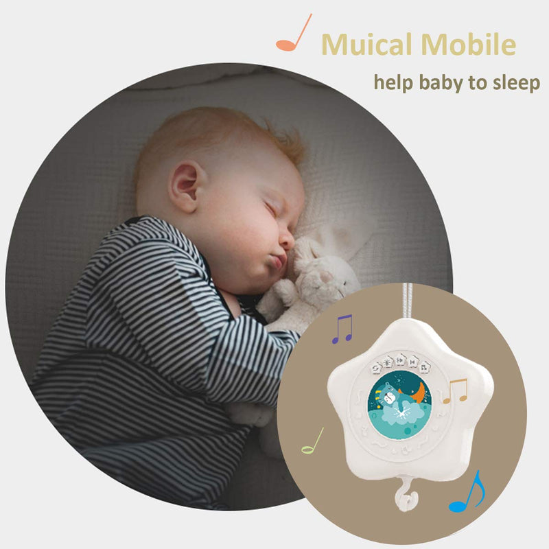  [AUSTRALIA] - Baby Crib Mobile with Projrctor and Relaxing Music, Hanging Rotating Animals Rattles Nursery Gift Toy for Newborn 0-24 Months Boys and Girls Sleep(Blue)