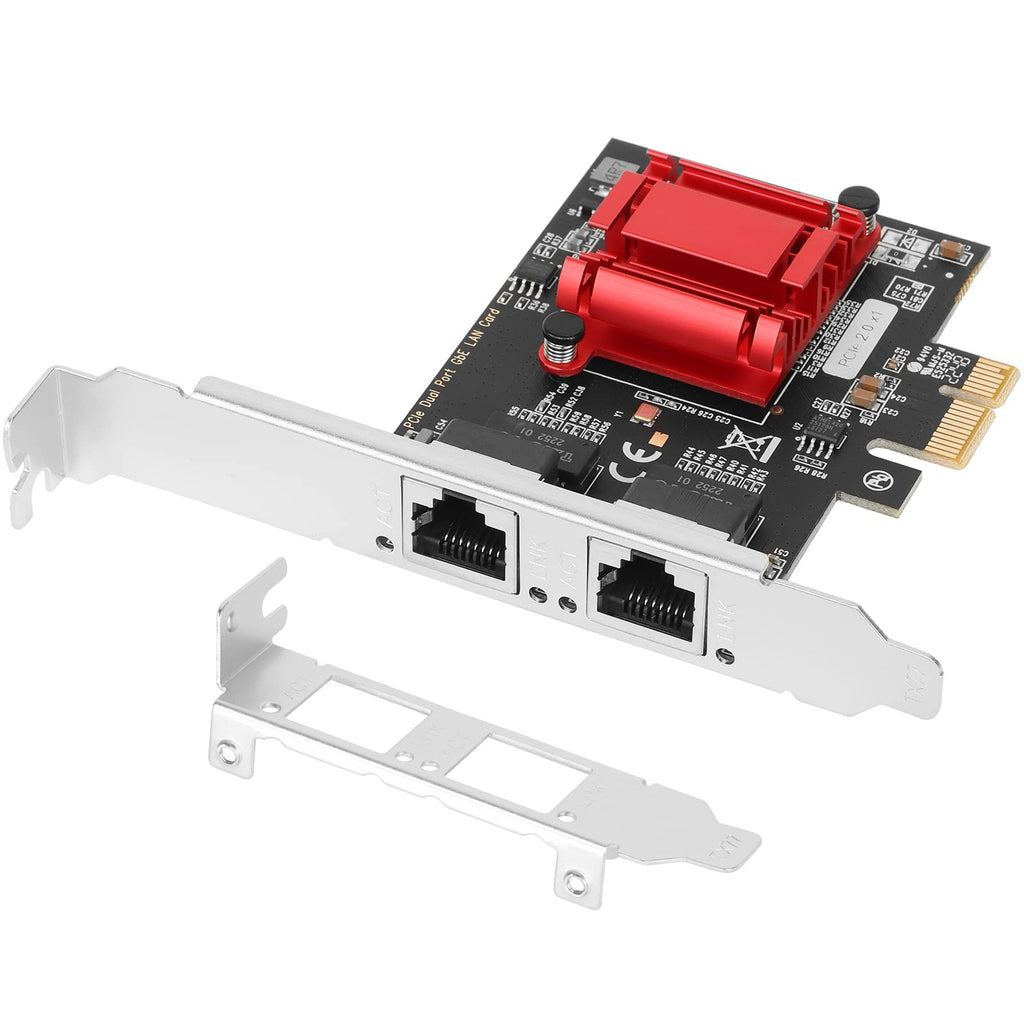  [AUSTRALIA] - Gigabit Dual RJ45 1Gb Network Card Compare to Intel E1G42ET with Intel 82575/82576, PCI Express 2.1 X1, Two Ports LAN Ethernet Adapter (NIC) Support PXE for Windows/Windows Server/Linux/Freebsd/DOS 1G 82575/82576(2*RJ45) For Intel