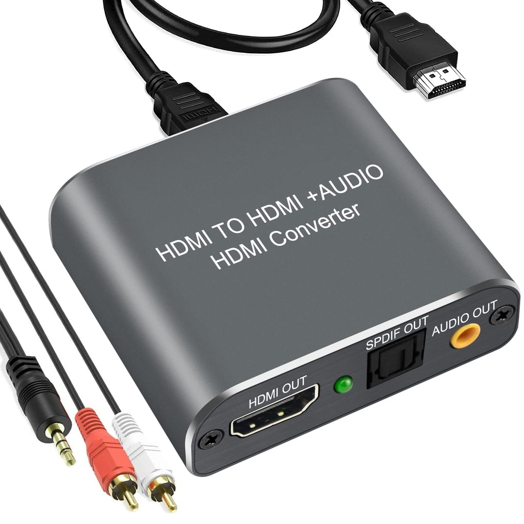  [AUSTRALIA] - HDMI Audio Extractor 4K, Hdiwousp HDMI to HDMI Audio Optical Stereo 3.5mm Jack, HDMI Audio Converter with HDMI Cable to Toslink SPDIF AUX Output Support HDCP1.4 3D for PS4/Roku/Bul-Ray