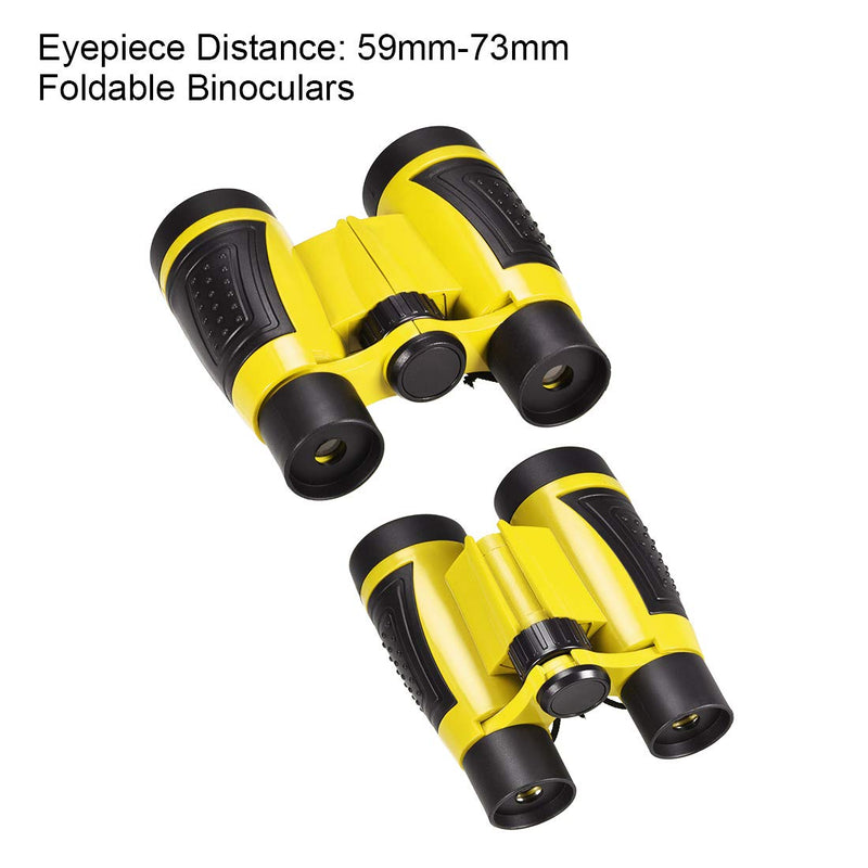  [AUSTRALIA] - uxcell Binoculars 5X30 Compact Foldable Binoculars Shockproof Yellow with Neck Strap for Bird Watching Hiking Camping