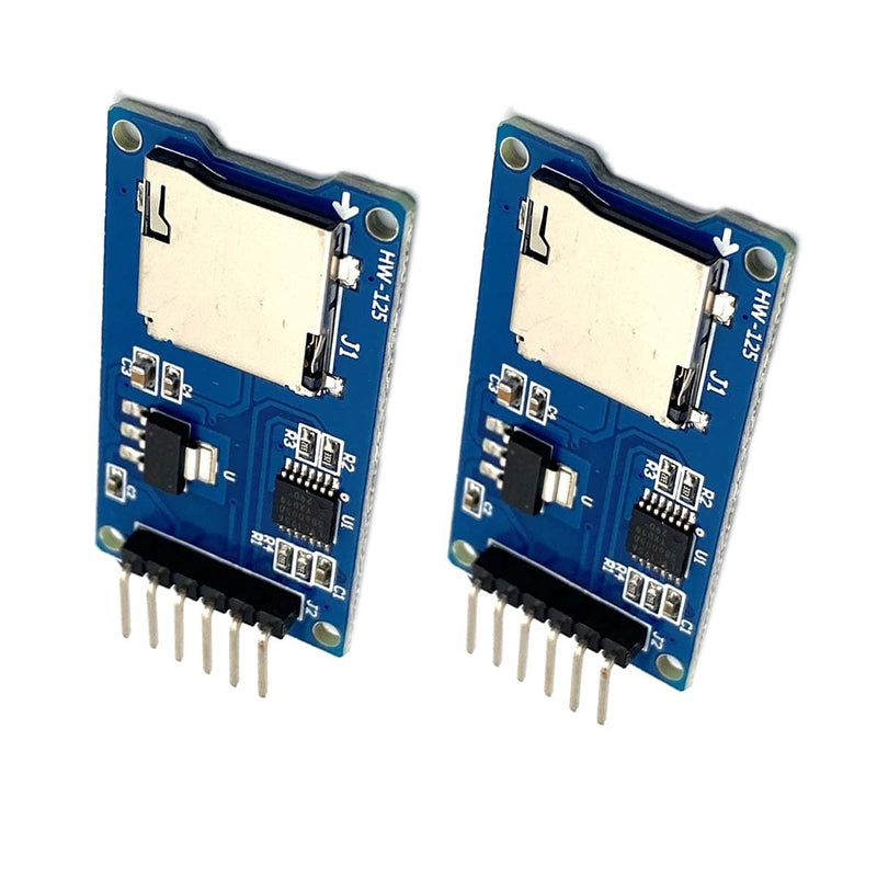  [AUSTRALIA] - Kiro&Seeu 2pcs Micro SD Card Module Storage Board 6-pin TF Card Memory Adapter Reader Module SPI Interface Compatible with Ar-duino Raspberry Pi