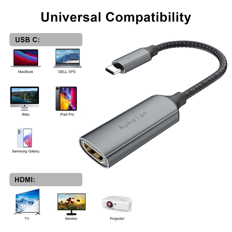  [AUSTRALIA] - USB C to HDMI Adapter 4K@30Hz, Thunderbolt 3 to HDMI Adapter, HDMI to USB-C Adapter, Compatible with MacBook Pro/Air 2020, iPad Pro, Surface Book 2, Dell XPS 13/15, Laptop, Galaxy S21/S20 & More