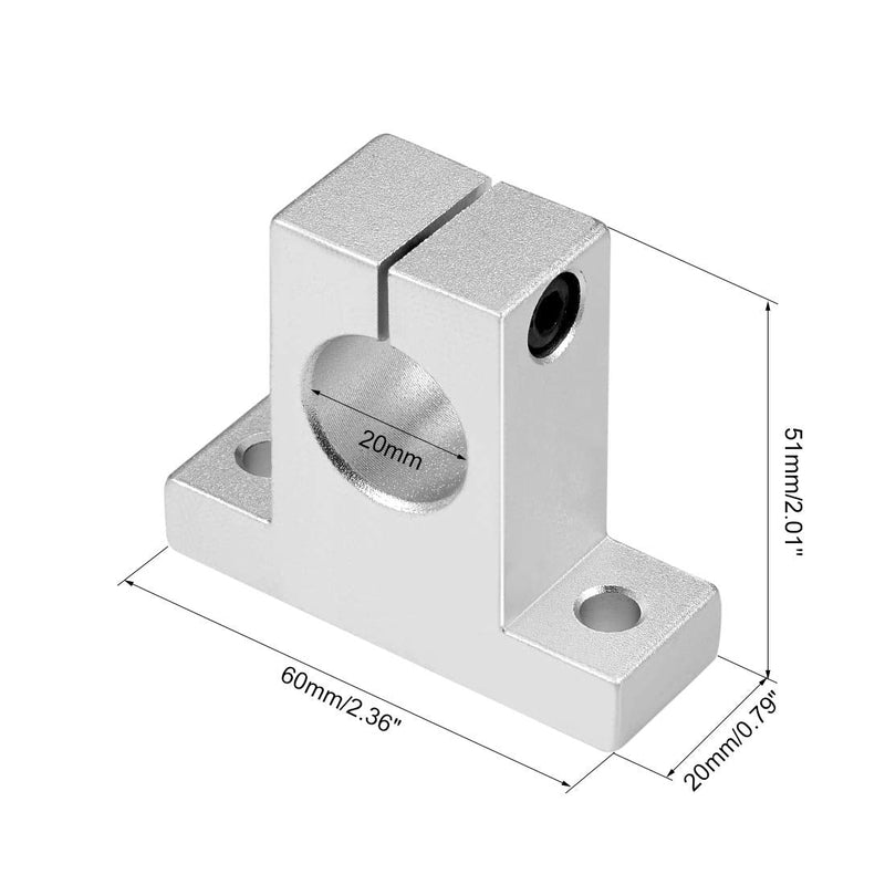  [AUSTRALIA] - uxcell 20mm Shaft Support SK20 Linear Motion Slide Rail Guide Blocks for CNC 3D Printer (Pack of 2)